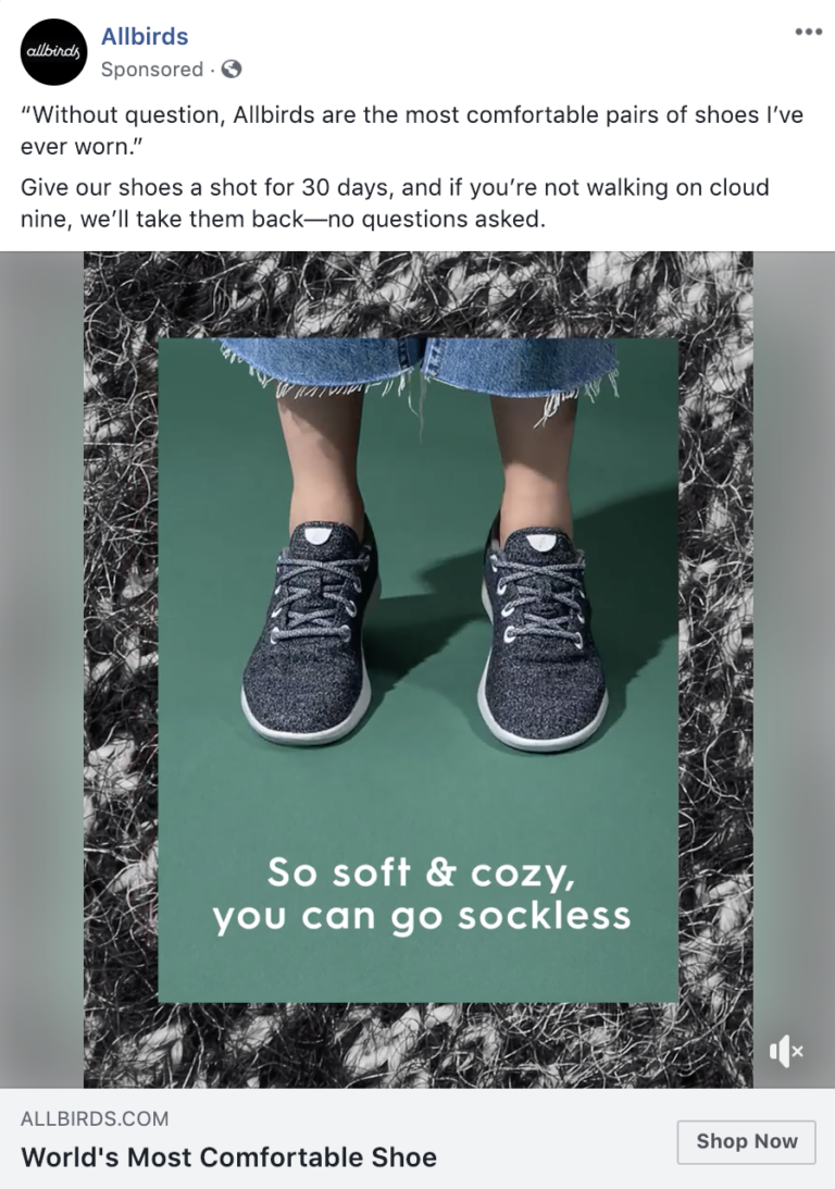 Allbirds Facebook Ad