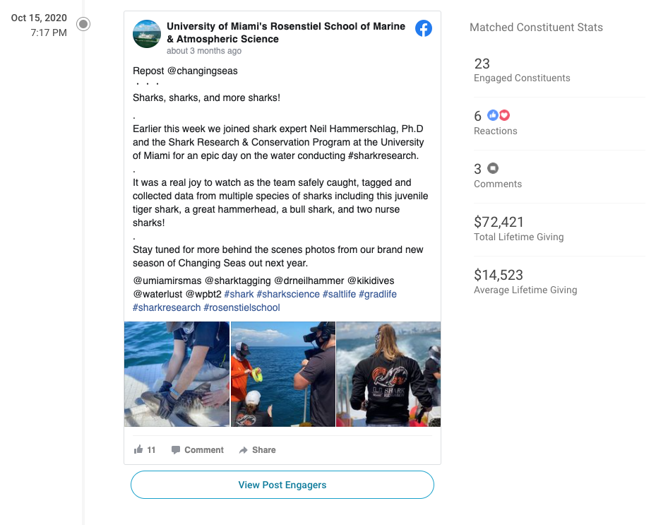 Facebook post about Shark Tagging