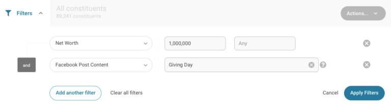 Giving Day filters