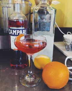 negroni cocktail with orange