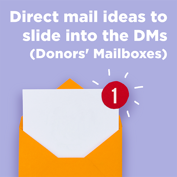 direct mail ideas to slide into the DMs (donor's mailboxes)
