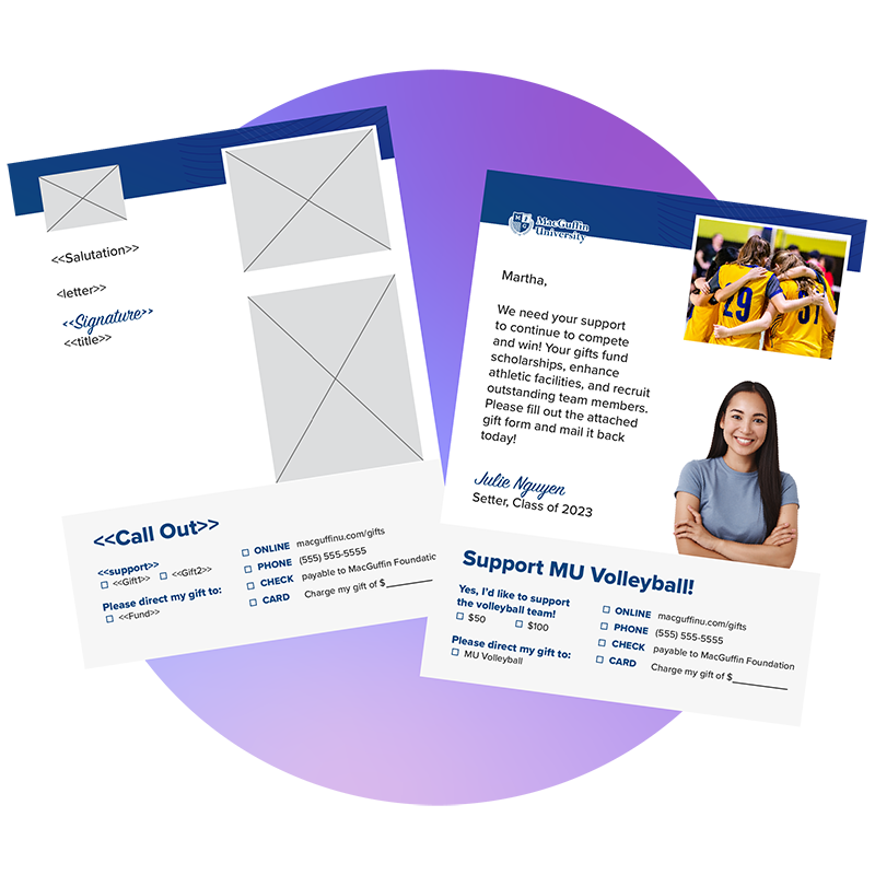 A sample of Pledgemine’s professional mail services mailers.